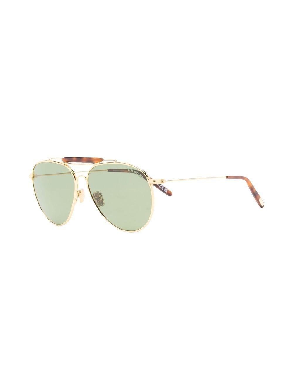 Tinted Pilot-frame Sunglasses In Gold Product Image