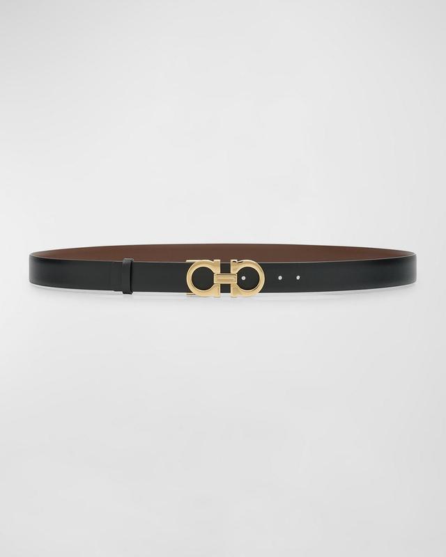 Womens Gancini Reversible & Adjustable Cut-to-Size Hammered Leather Belt Product Image