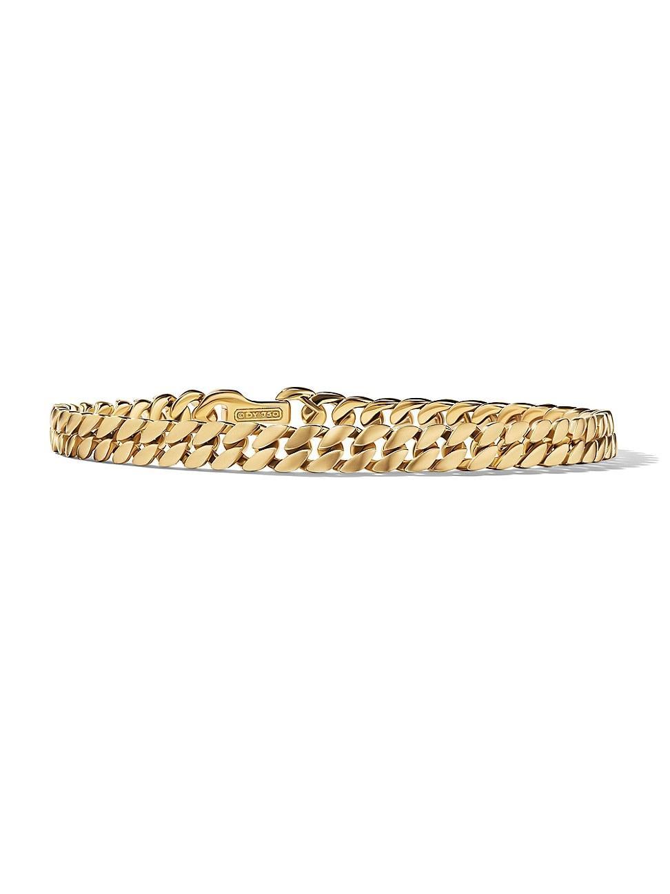 Mens Curb Chain Bracelet in 18K Yellow Gold Product Image