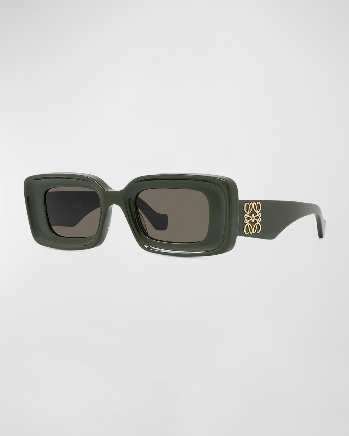 Men's Anagram Acetate-Nylon Rectangle Sunglasses Product Image