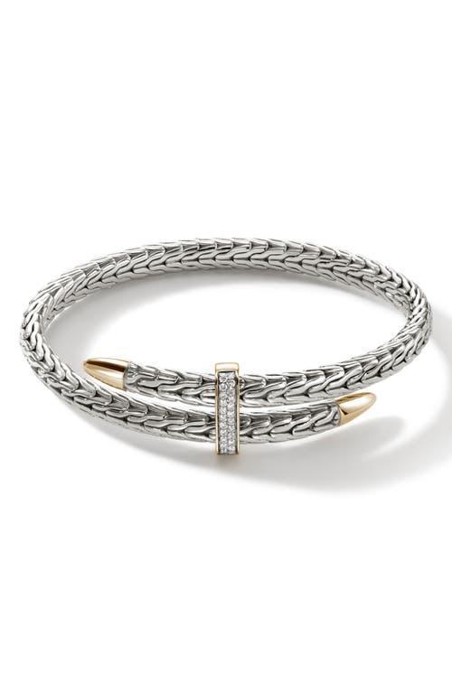 Womens Spear Sterling Silver & Diamond Pav Flex Cuff Bracelet Product Image