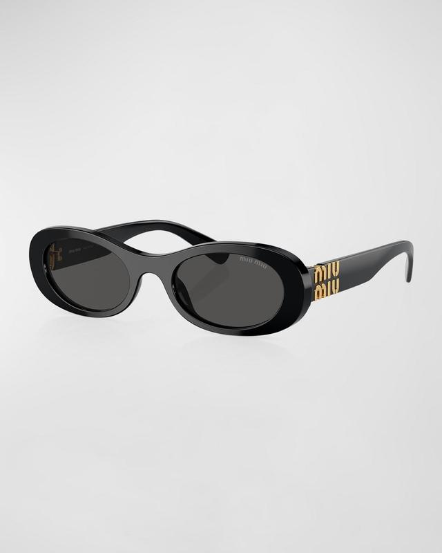 Logo Acetate Oval Sunglasses Product Image