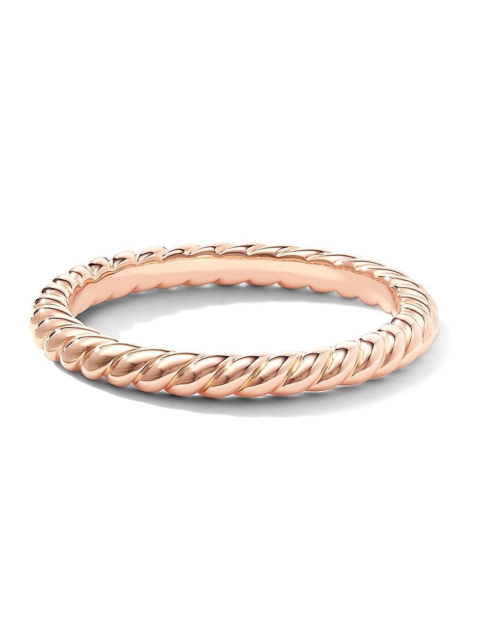 Womens DY Cable Band Ring in 18K Rose Gold, 2.45MM Product Image