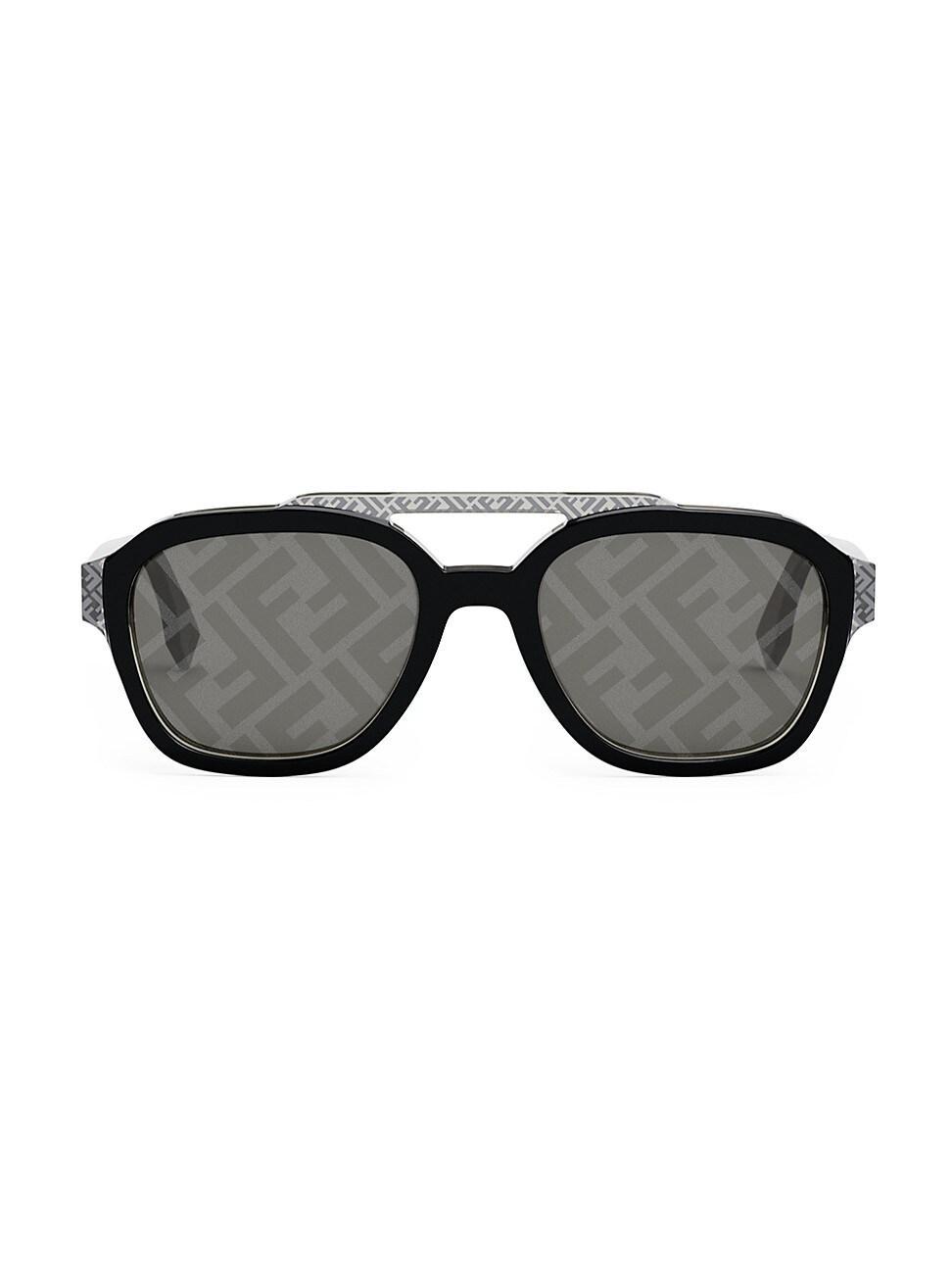 Mens 52MM Geometric Logo Sunglasses Product Image