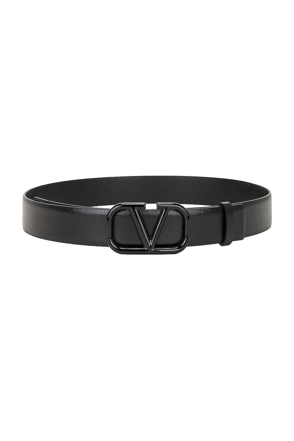 Valentino Garavani V Logo Signature Belt in Black Product Image