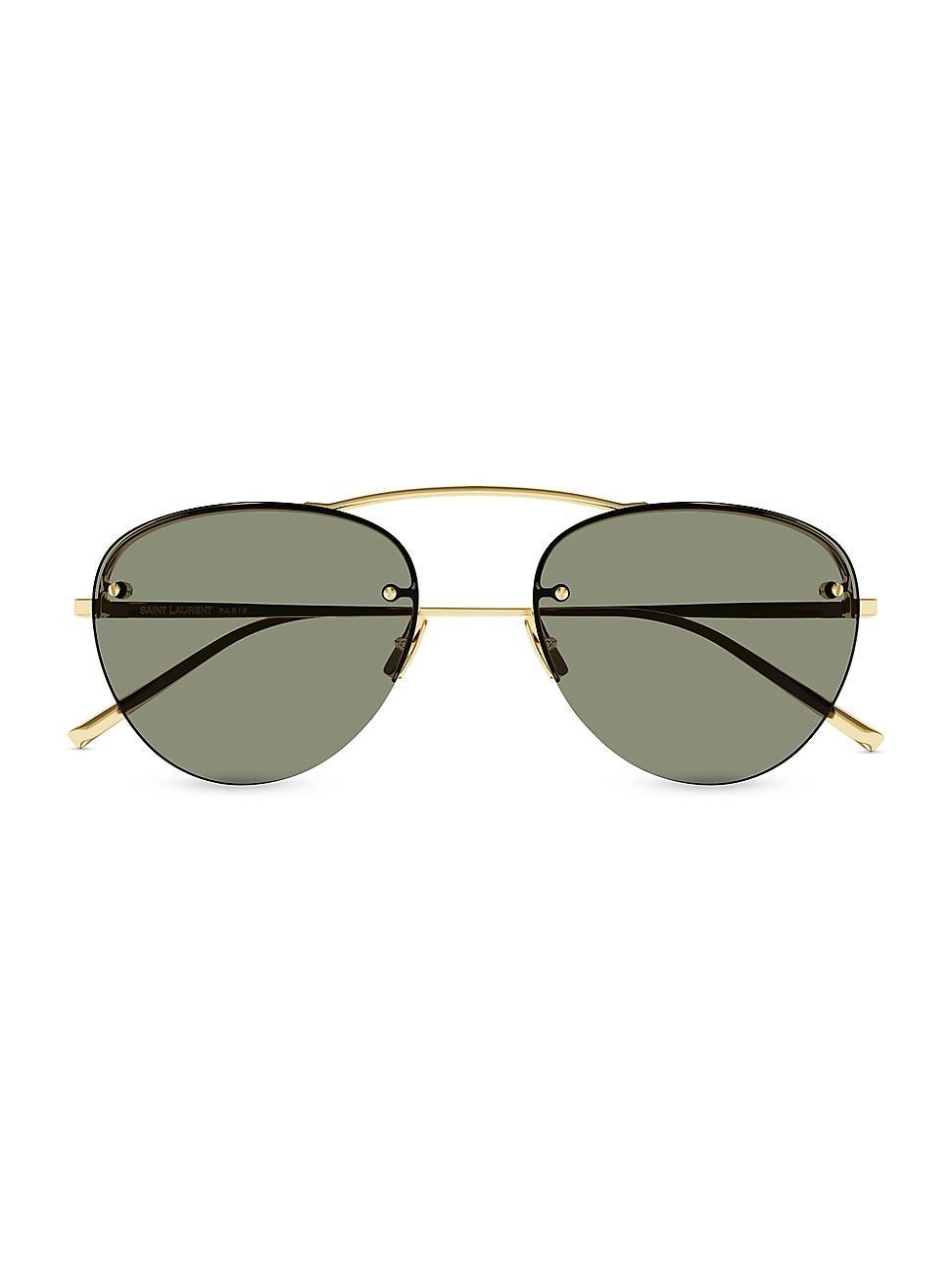 Curved Golden Zinc Alloy Aviator Sunglasses Product Image