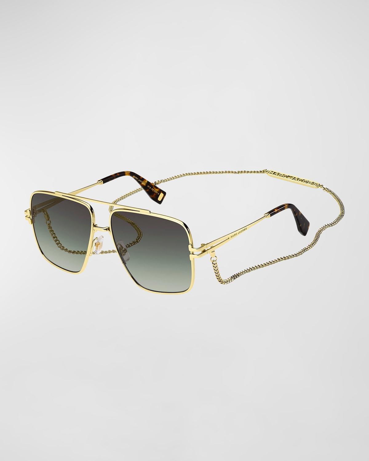 Marc Jacobs 59mm Gradient Square Sunglasses with Chain Product Image