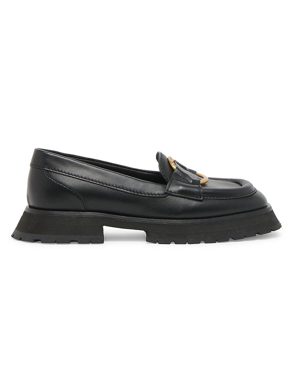 Womens Bell Leather Loafers Product Image