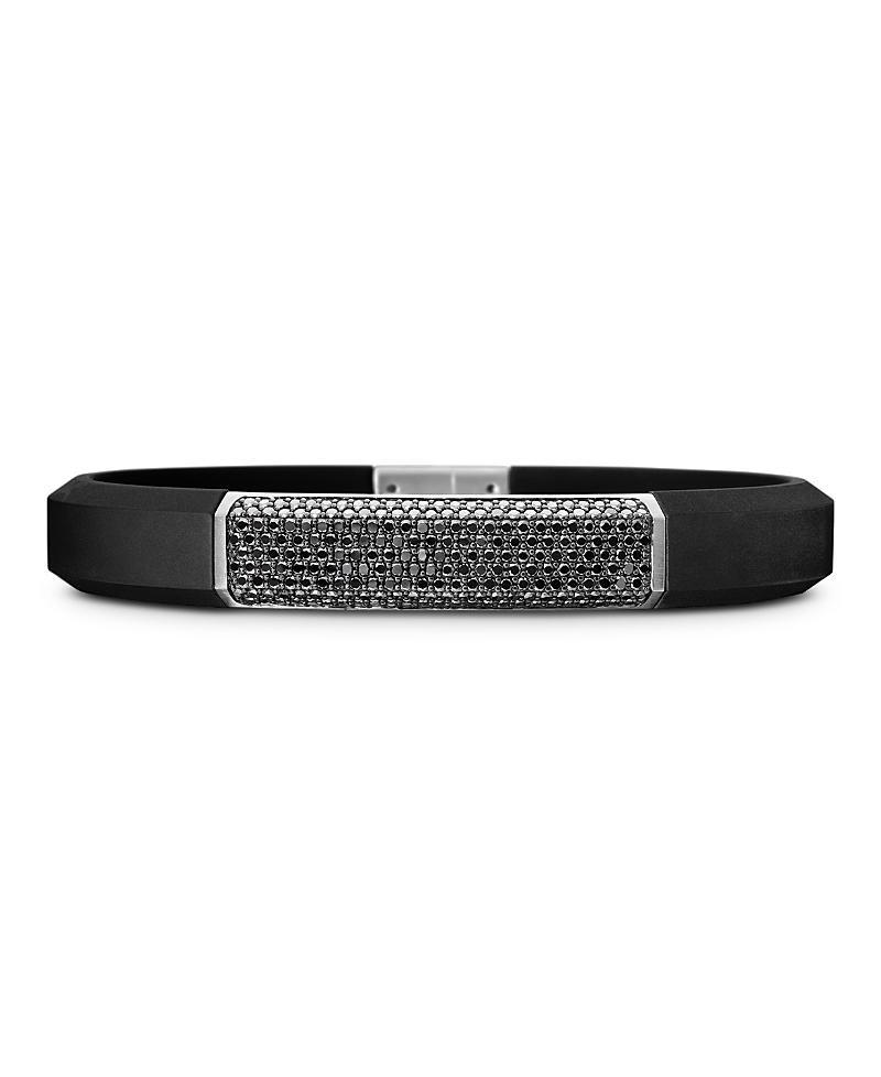 David Yurman Sterling Silver Streamline Black Diamond Pave Black Rubber Bracelet Product Image