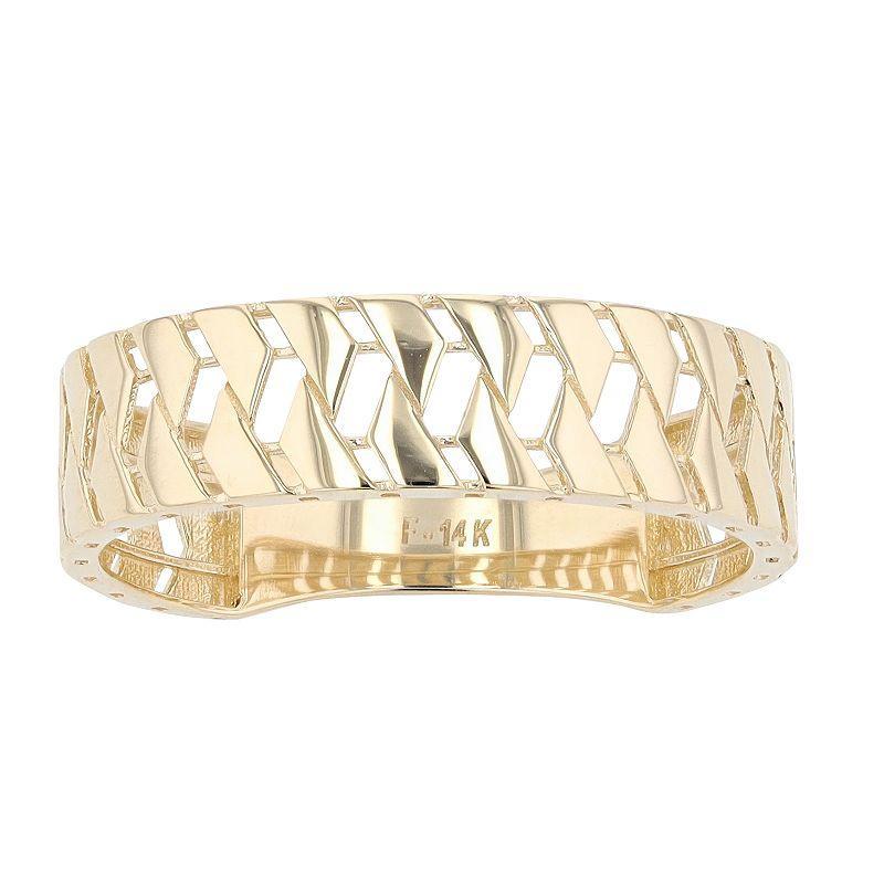 Au Naturale 14k Gold Wave Ring, Womens Yellow Product Image