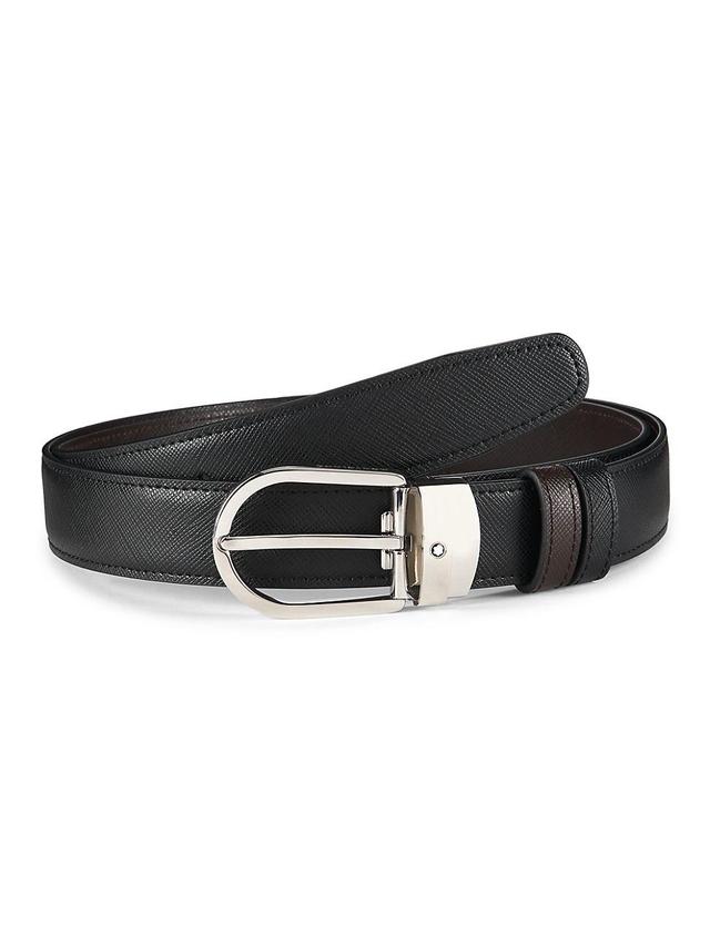 Mens Horseshoe Cut-to-Size Leather Belt Product Image