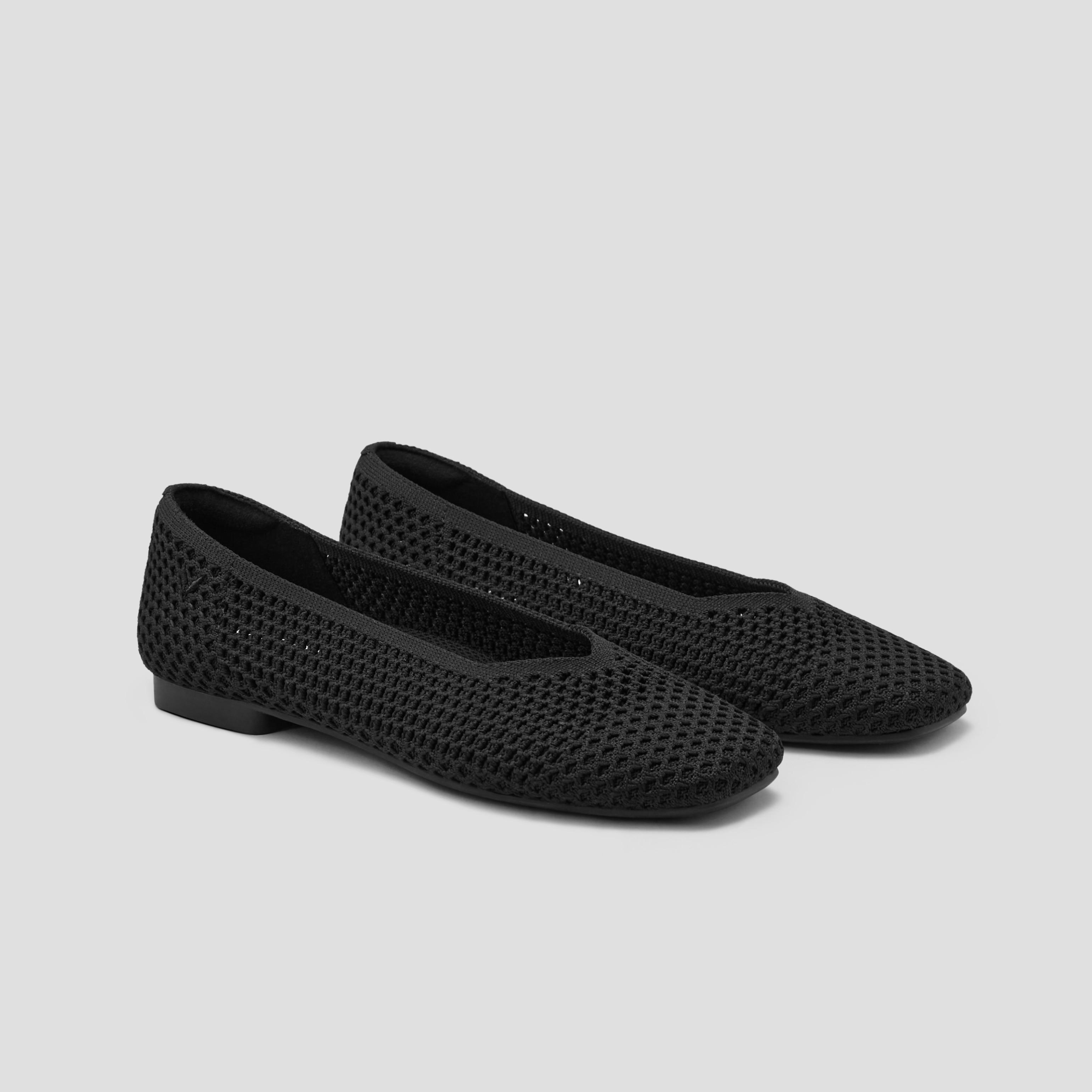 Square-Toe V-Cut Mesh Flats (Margot 2.0) Product Image