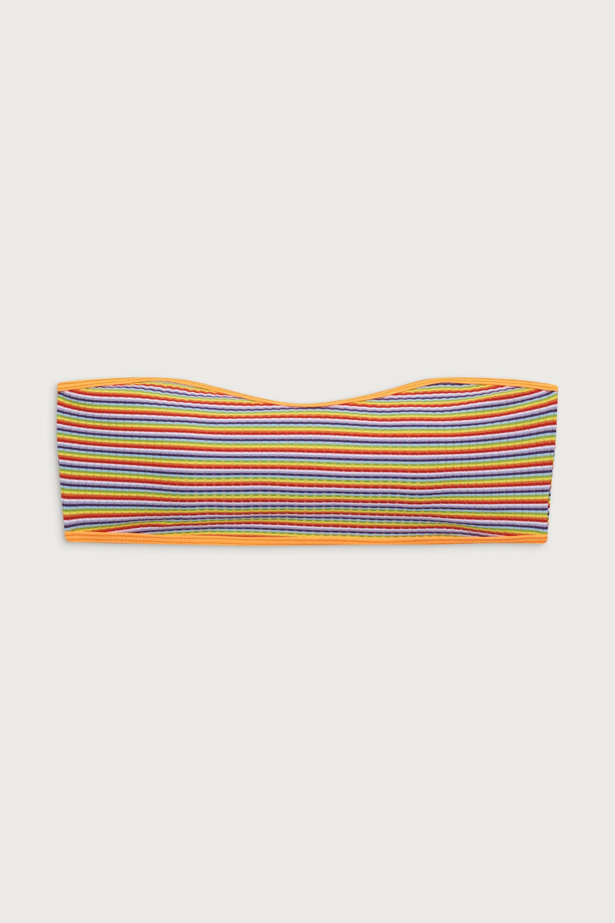 Rosabella Striped Bandeau Bikini Top - Hawaiian Sky Product Image