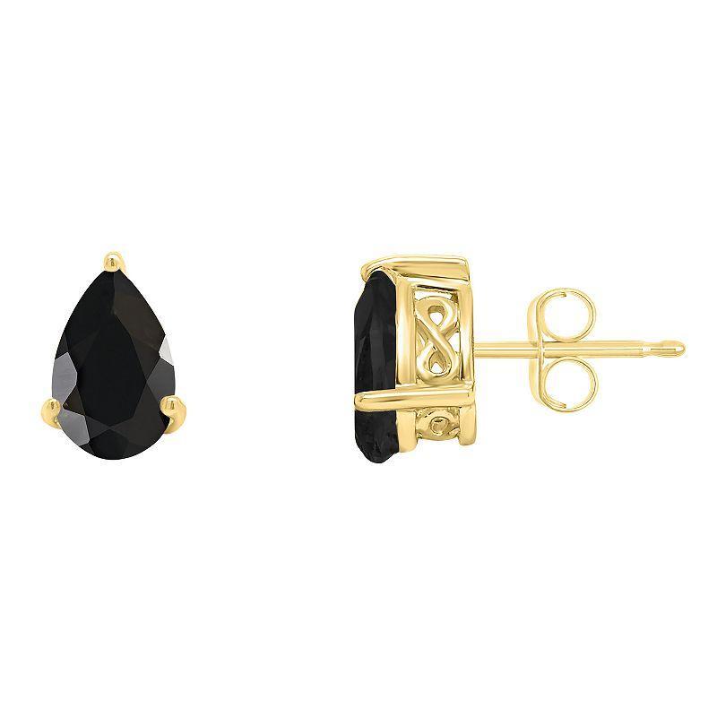 Alyson Layne 14k Gold Pear Cut Black Onyx Stud Earrings, Womens, 14k White Gold Product Image