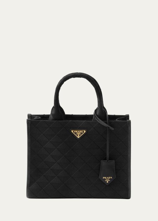 Triangle Symbole Jacquard Tote Bag In Black Product Image