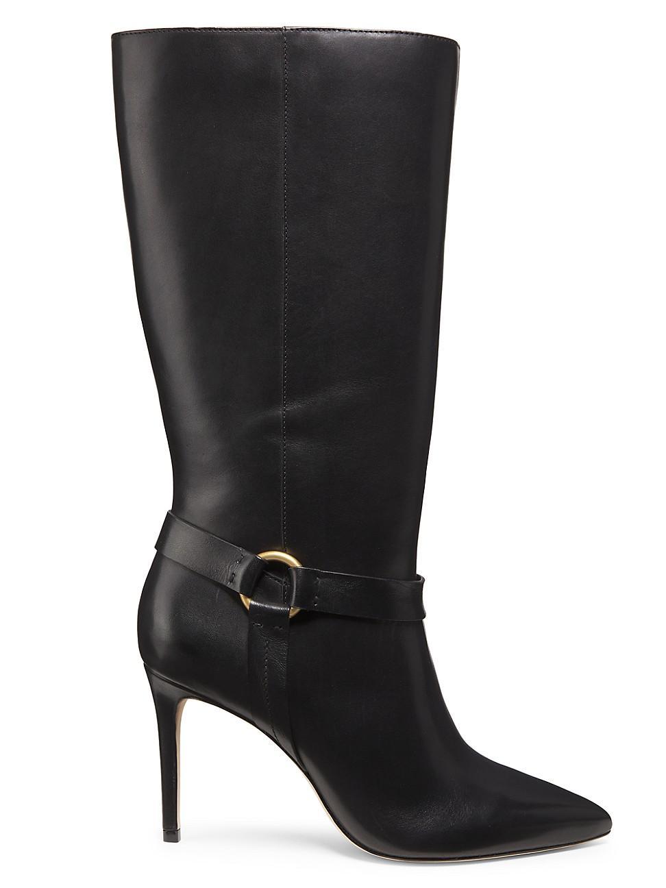 Womens 90MM Ring-Detailed Stiletto Leather Boots Product Image