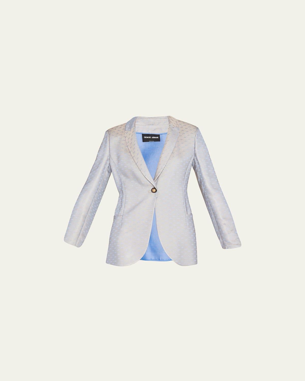 Abstract Jacquard Single-Breasted Blazer Product Image