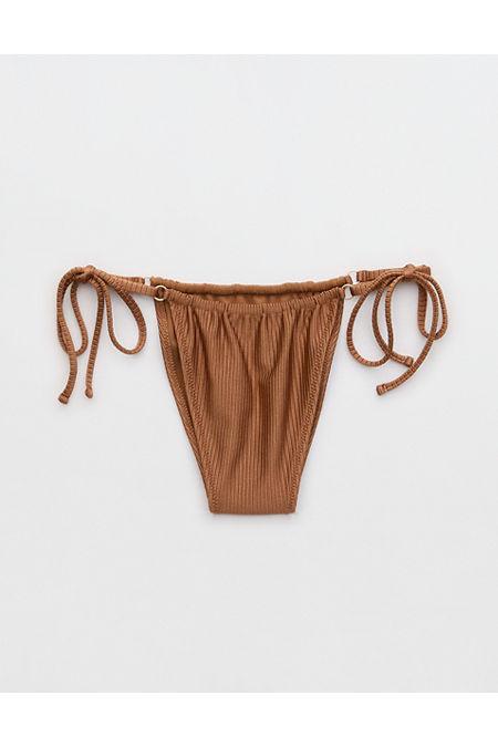 Aerie Shine Rib Cheekiest Strappy Bikini Bottom Women's Product Image