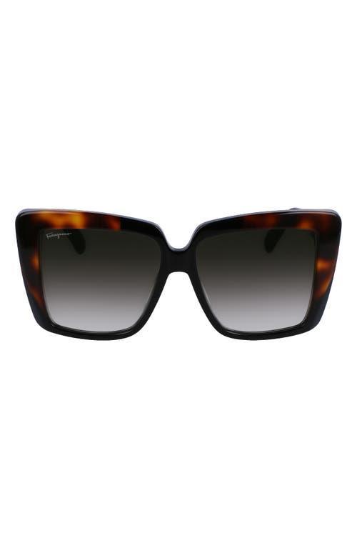 FERRAGAMO 55mm Gradient Rectangular Sunglasses Product Image