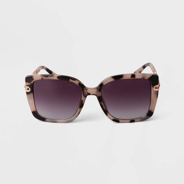 Womens Tortoise Shell Oversized Square Sunglasses - A New Day Tan Product Image