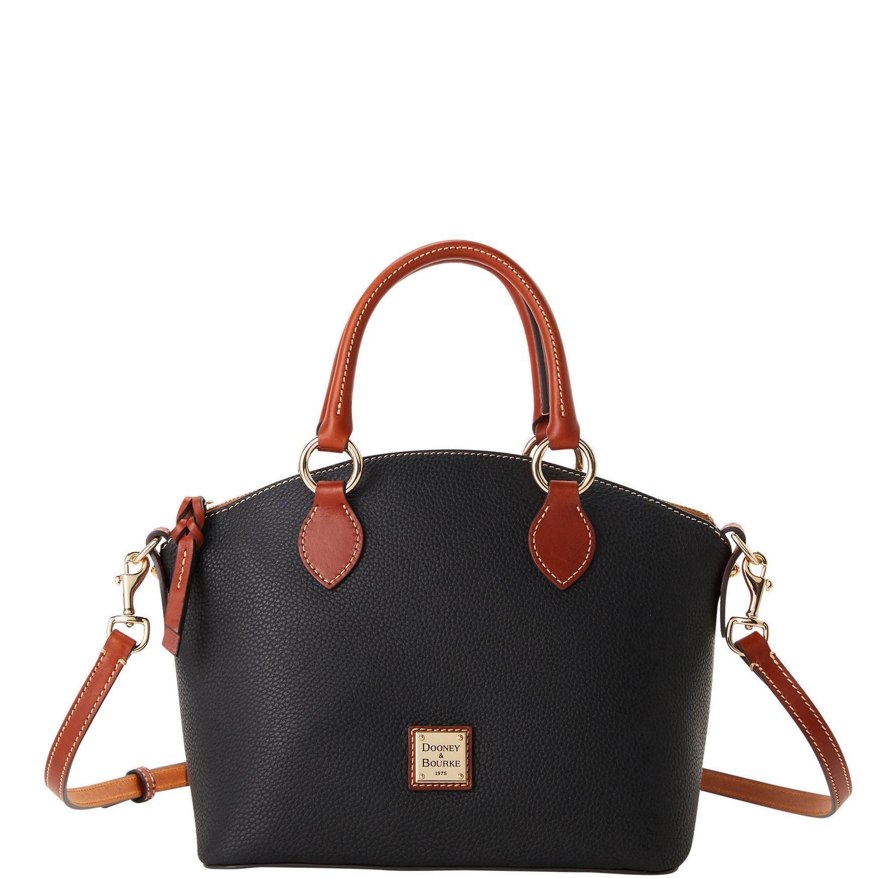 Dooney & Bourke Womens Pebble Grain Leather Satchel Bag in Black Product Image