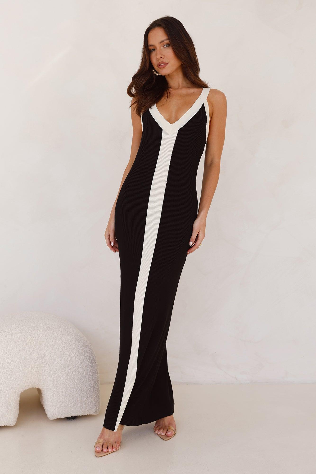 Same Days Ribbed Maxi Dress Black Product Image