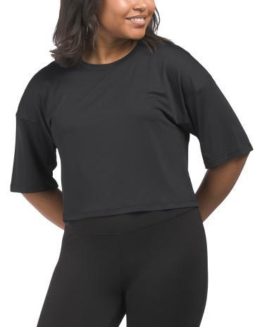 Crew Neck Cropped T-Shirt For Women Product Image