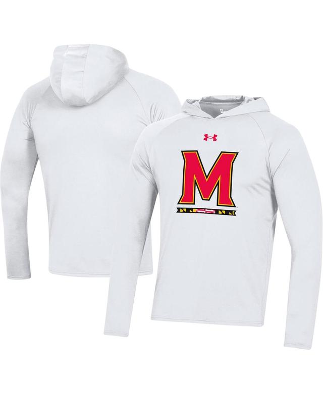 Mens Under Armour Maryland Terrapins School Logo Raglan Long Sleeve Hoodie Performance T-Shirt Product Image