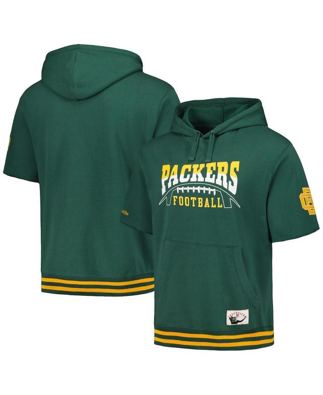 Mens Mitchell & Ness Green Green Bay Packers Pre-Game Short Sleeve Pullover Hoodie Product Image