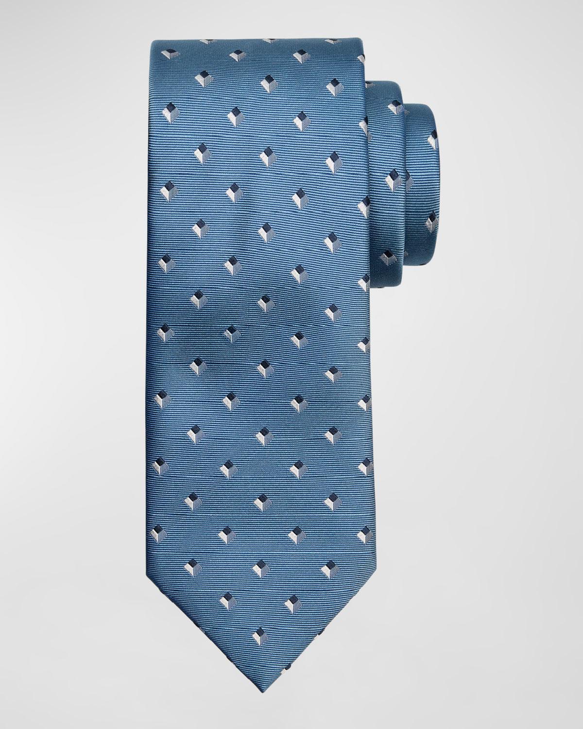 Mens 3D Geometric Silk Tie Product Image