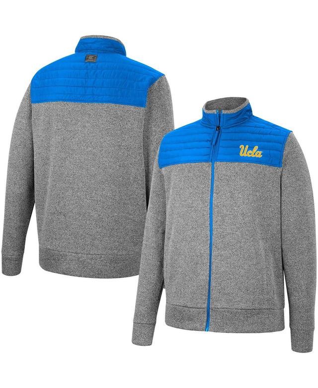 Mens Colosseum Charcoal/Blue UCLA Bruins Putter Herringbone Full-Zip Jacket Product Image