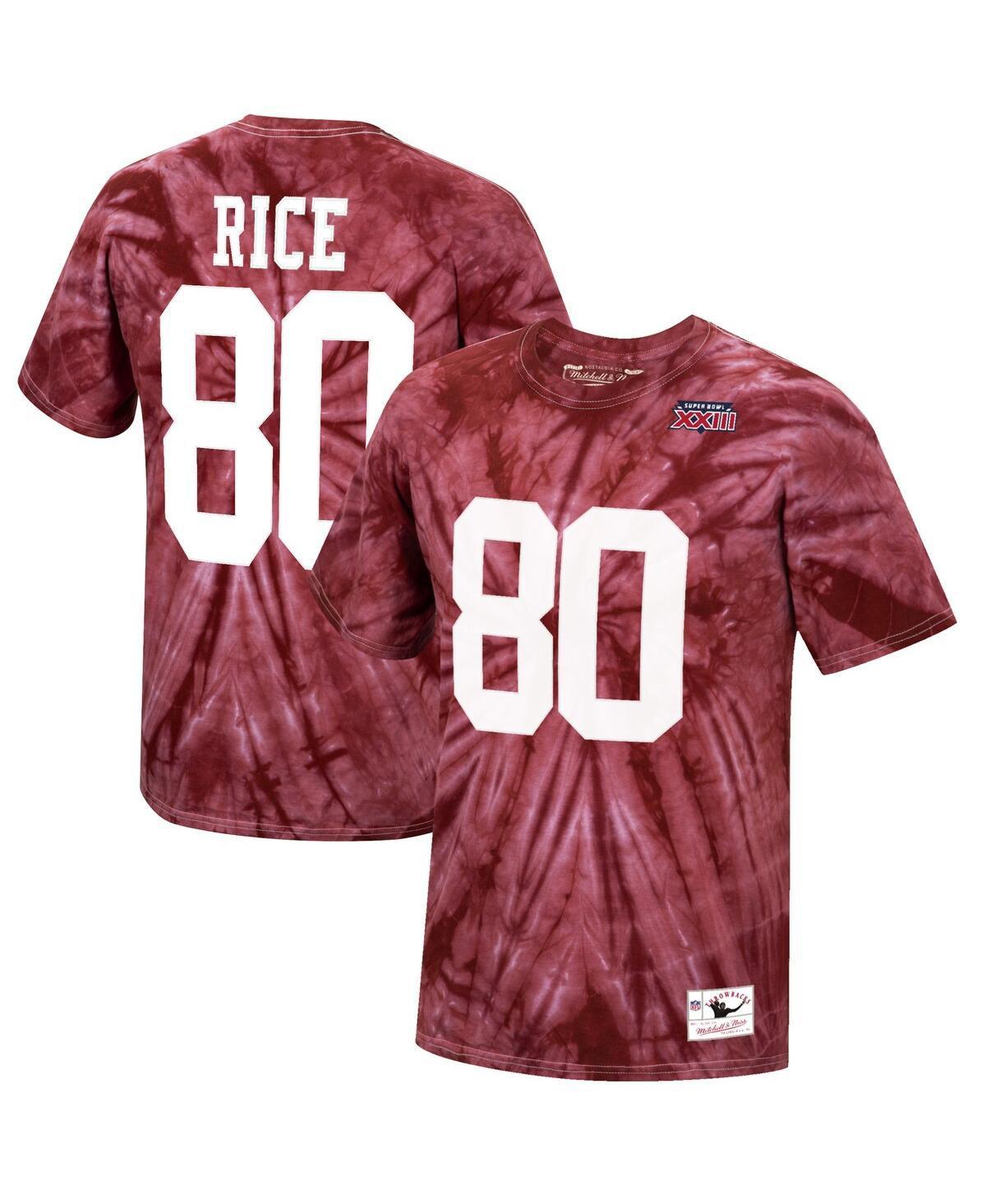 Mens Mitchell & Ness Jerry Rice Scarlet San Francisco 49ers Tie-Dye Super Bowl XXIII Retired Player Name & Number T-Shirt Product Image