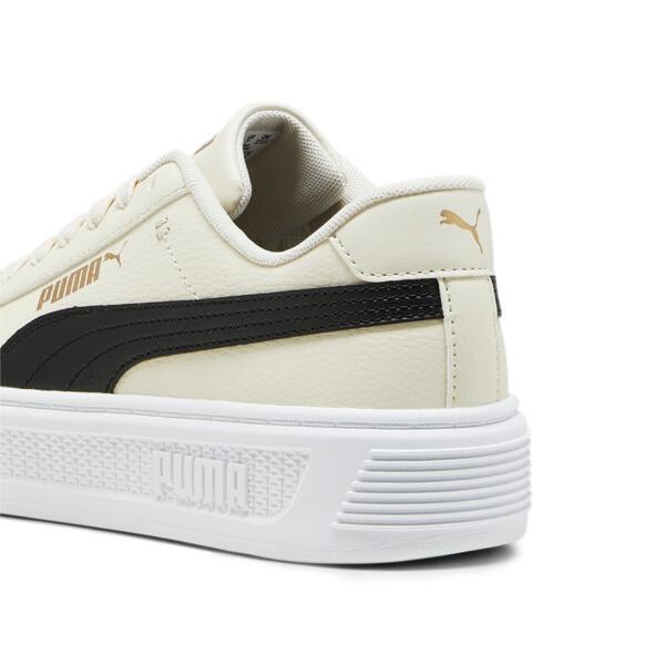 PUMA Smash Platform v3 Women's Sneakers in Alpine Snow/Black/Gold Product Image