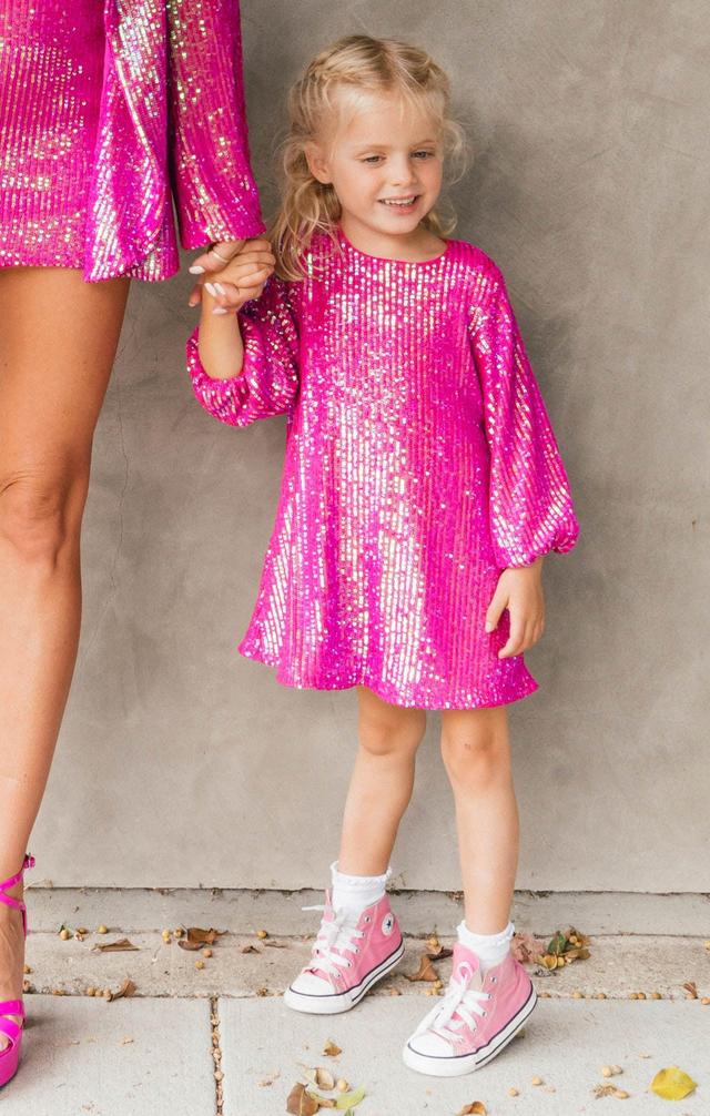 Once Upon A Time Dress ~ Pink Disco Sequins Kids Product Image