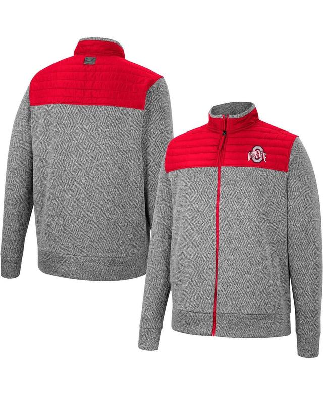 Mens Colosseum Gray Oklahoma Sooners Putter Herringbone Full-Zip Jacket - Gray Product Image