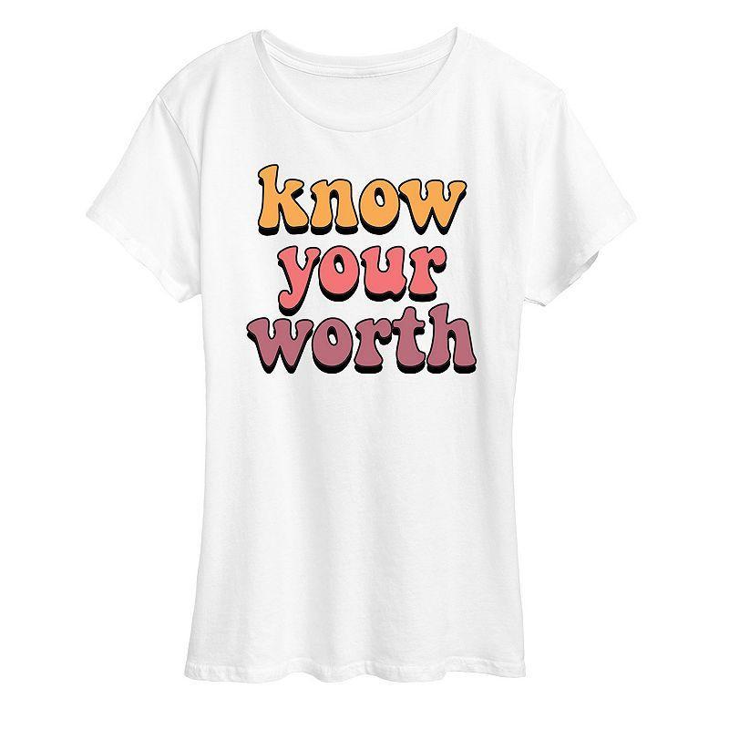 Womens Know Your Worth Graphic Tee Product Image