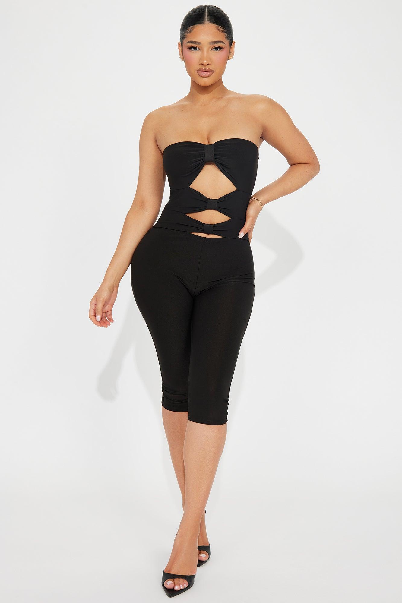 Let's Change It Up Capri Jumpsuit  - Black Product Image