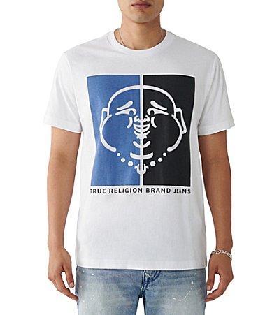 True Religion Two-Tone Buddha Face Short Sleeve Graphic T Product Image