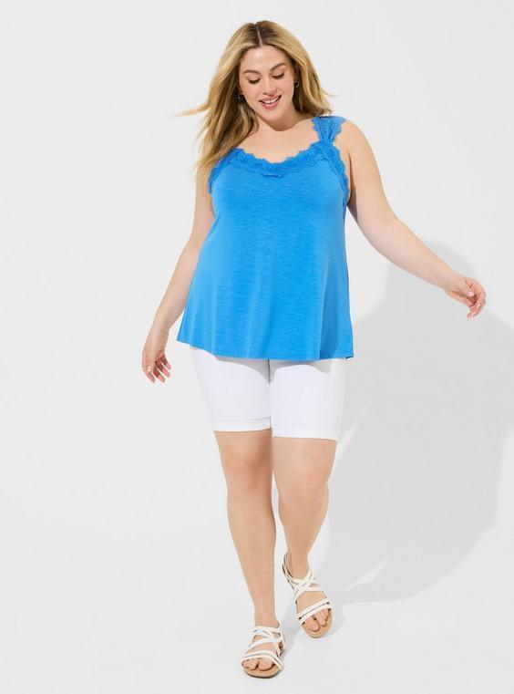 Slub V-neck Lace Strap Tank product image