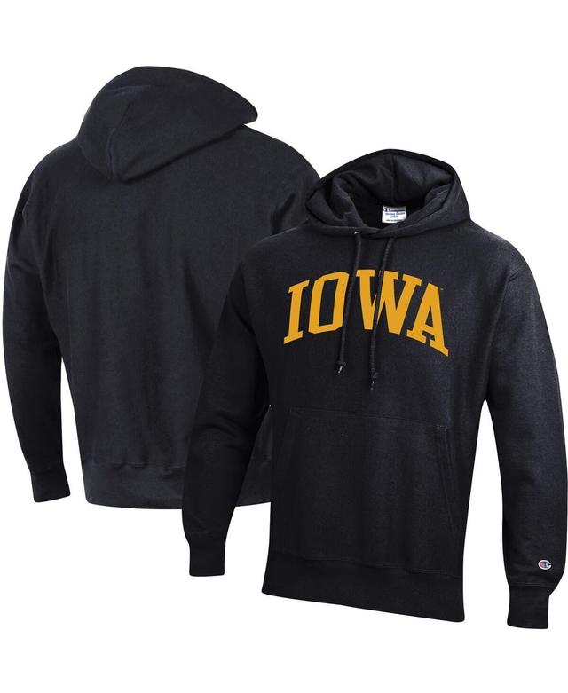 Mens Champion Black Iowa Hawkeyes Team Arch Reverse Weave Pullover Hoodie Product Image