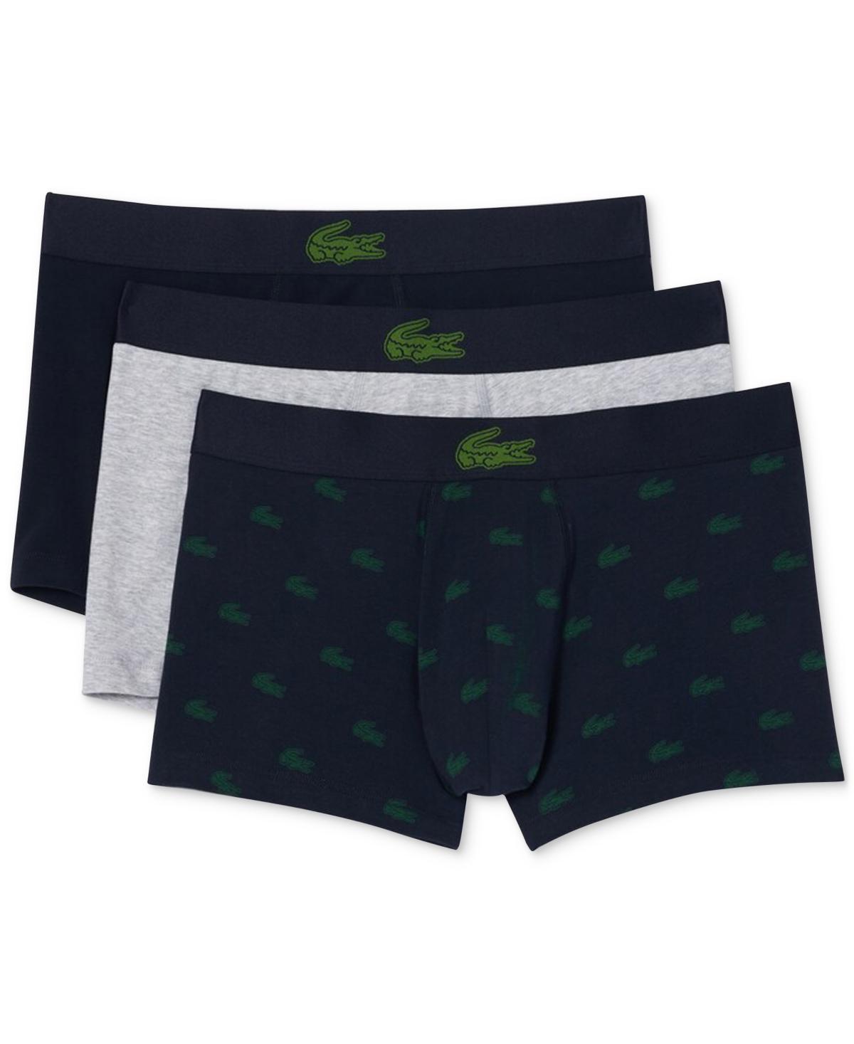 Lacoste Mens Regular Fit Stretch Mini Croc Trunks, Pack of 3 Product Image