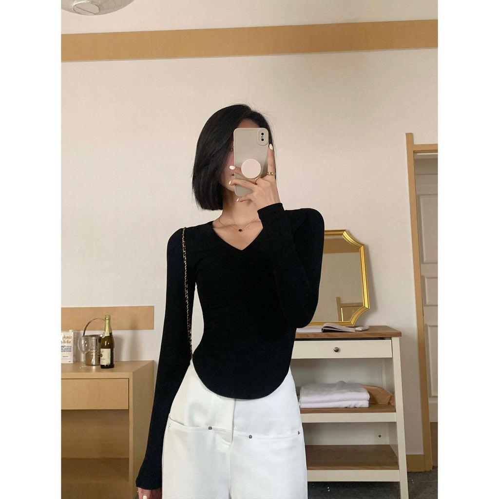 RTK (W) No. 1839 V-NECK SLIM FIT LONGSLEEVE TOP Product Image