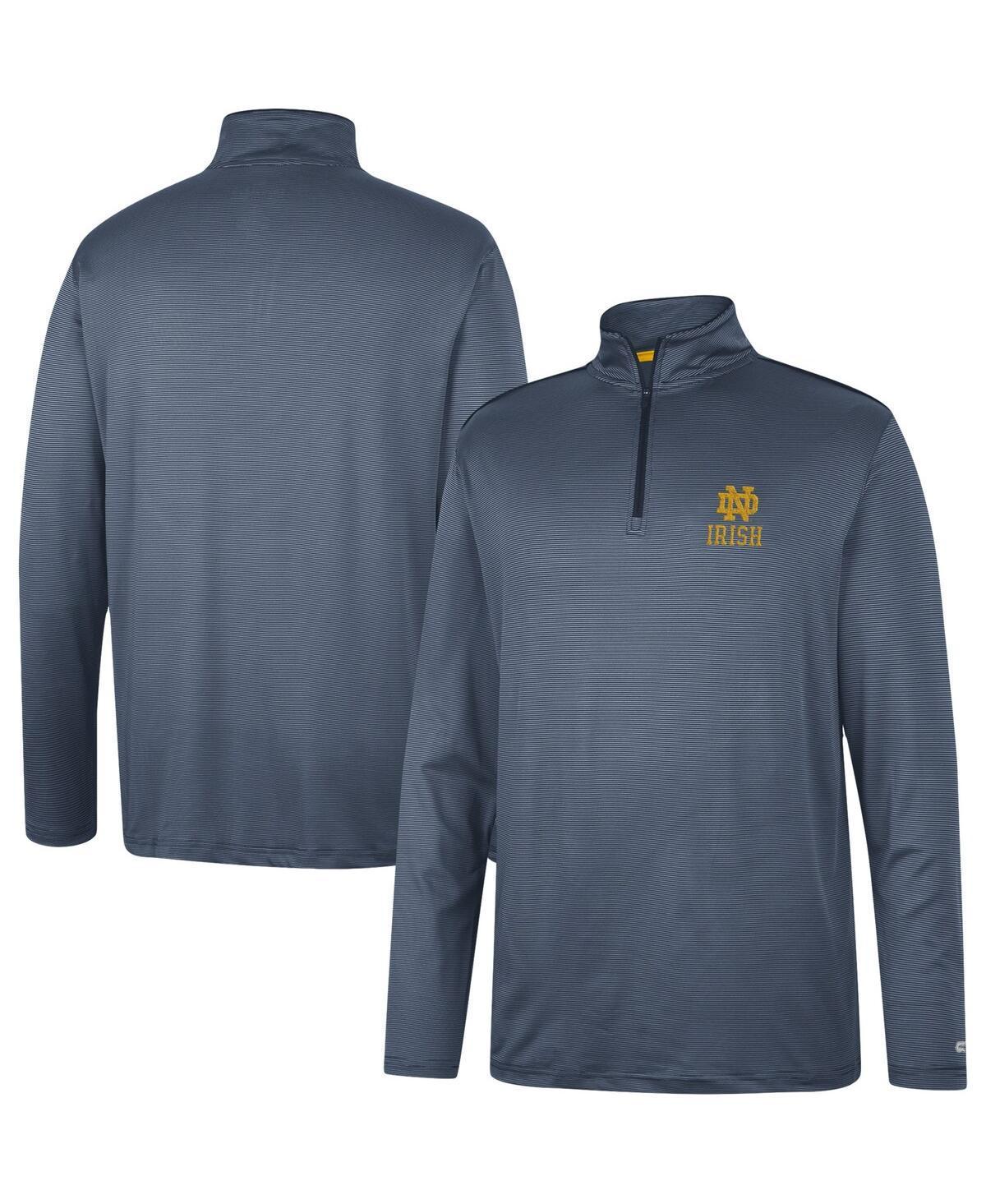 Mens Colosseum Navy Notre Dame Fighting Irish Logo Quarter-Zip Windshirt Product Image