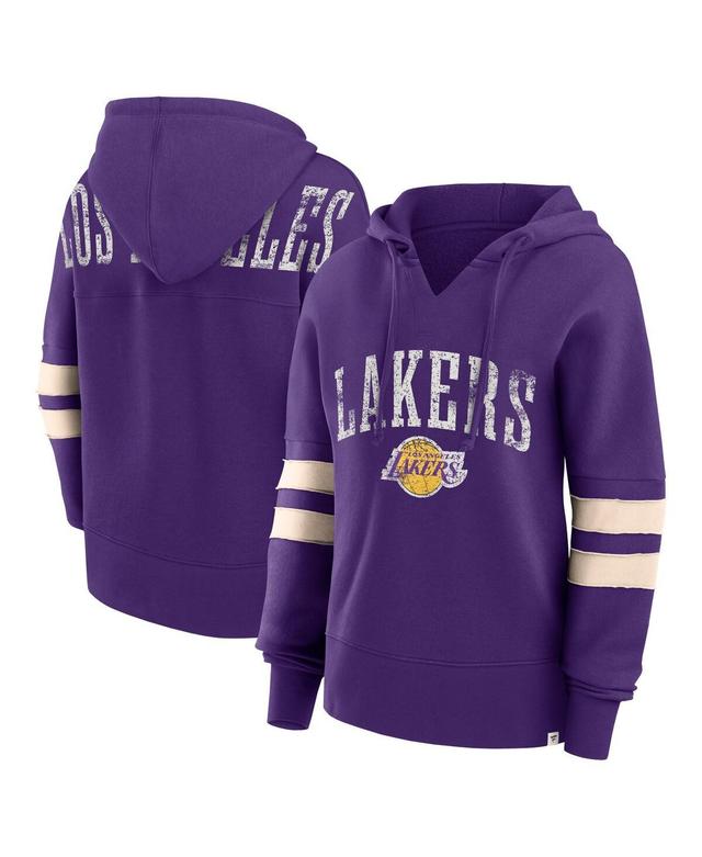 Womens Fanatics Branded Los Angeles Lakers Bold Move Dolman V-Neck Pullover Hoodie Product Image