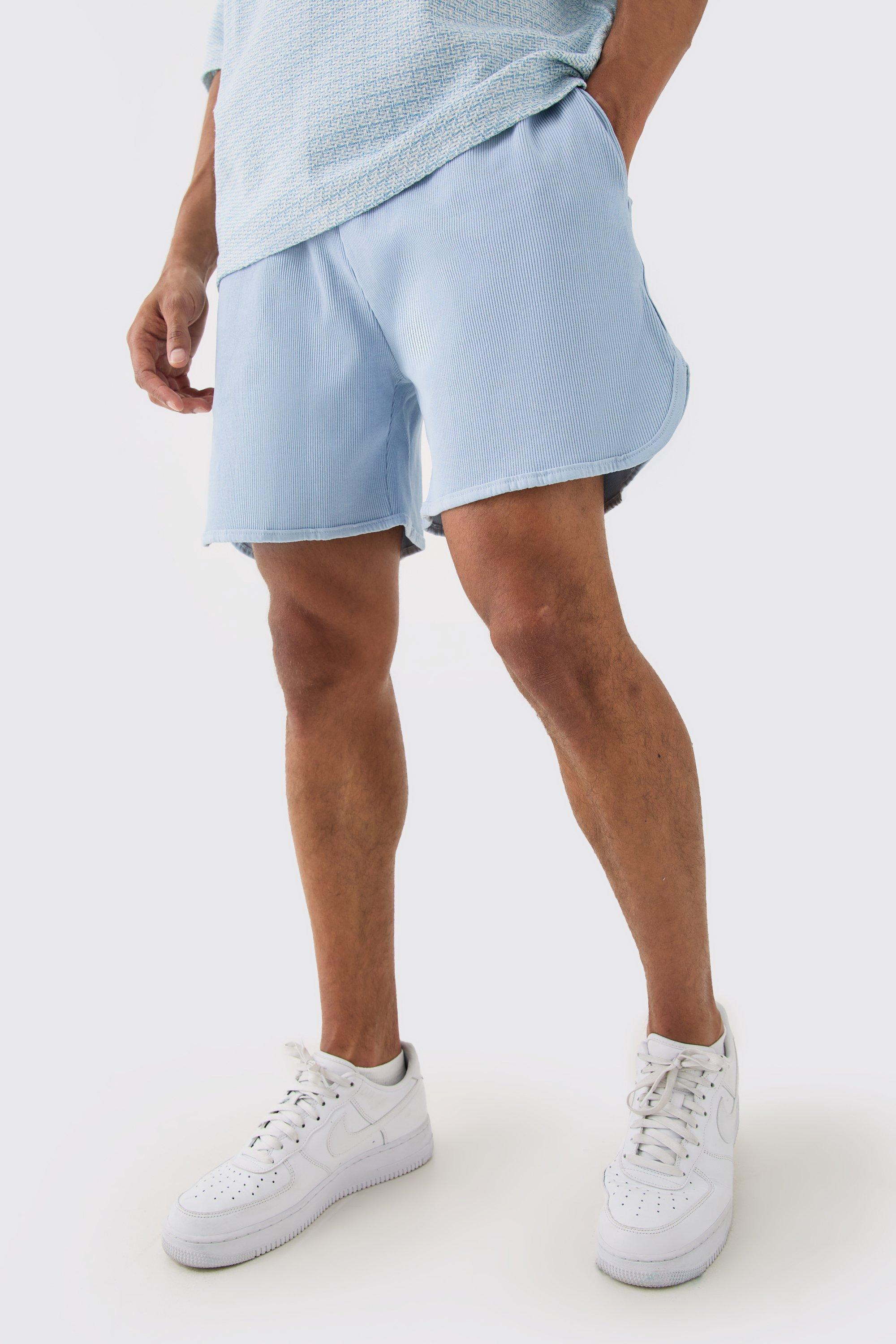 Volley Short Length Heavyweight Ribbed Short | boohooMAN USA Product Image