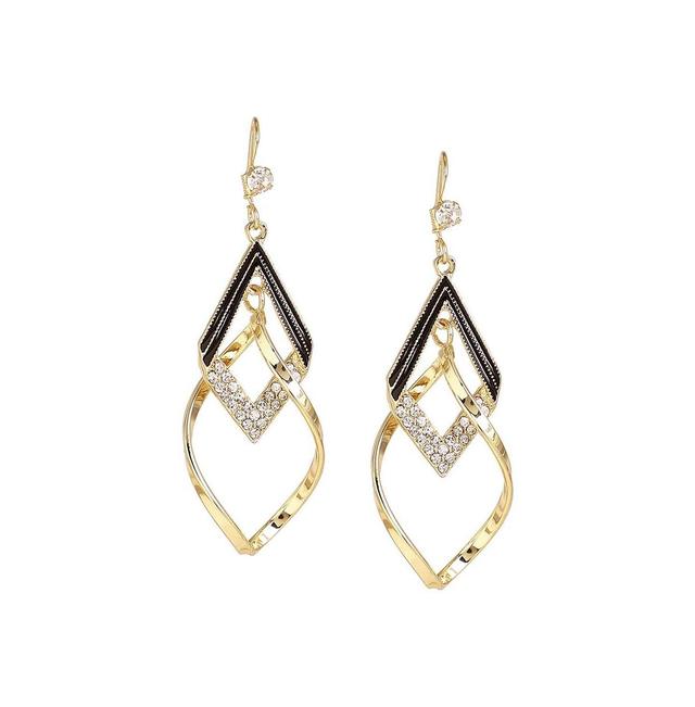 Sohi Womens White Rhombus Drop Earrings Product Image