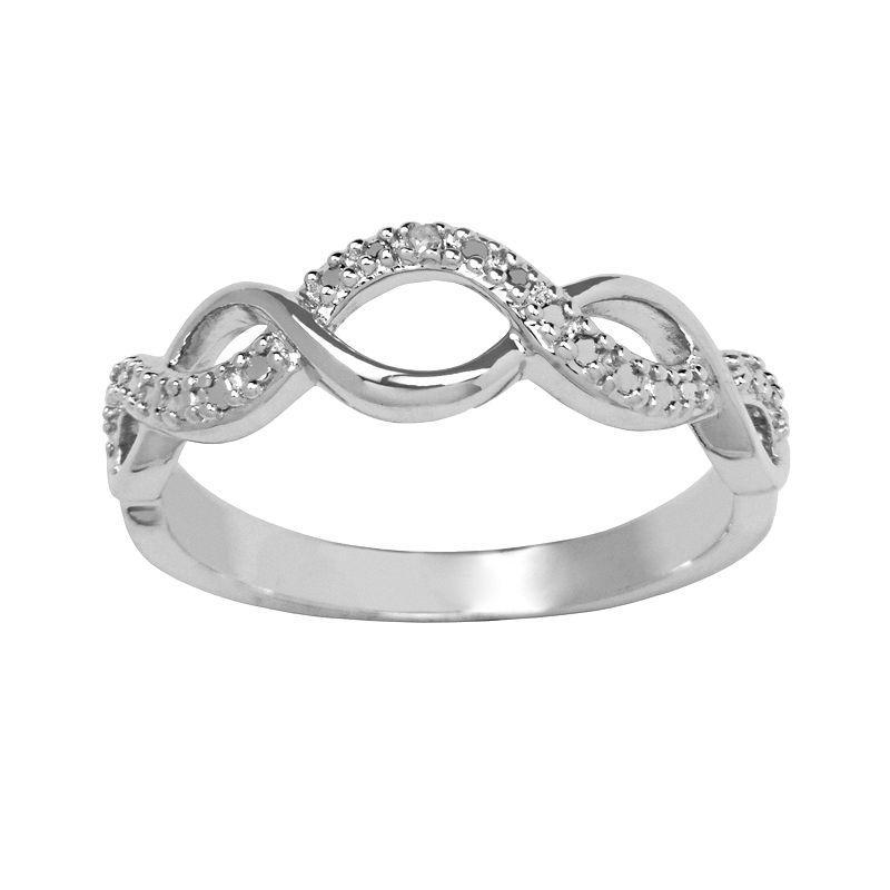 Sterling Silver Round-Cut Diamond Accent Infinity Ring, Womens Product Image