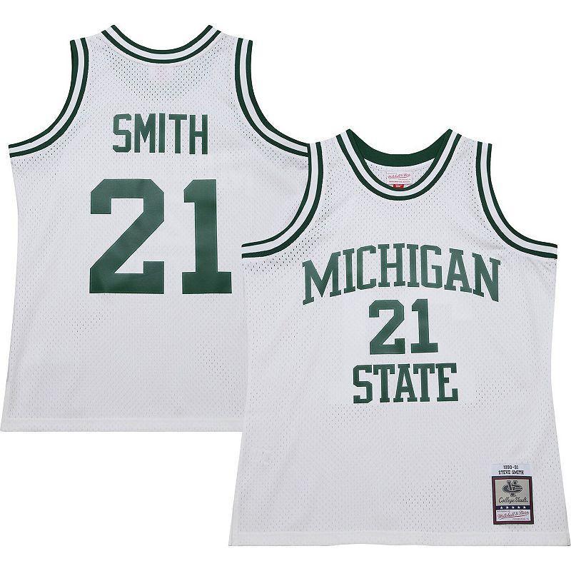 Mens Mitchell & Ness Steve Smith Michigan State Spartans 125th Basketball Anniversary 1990 Throwback Fashion Jersey Product Image