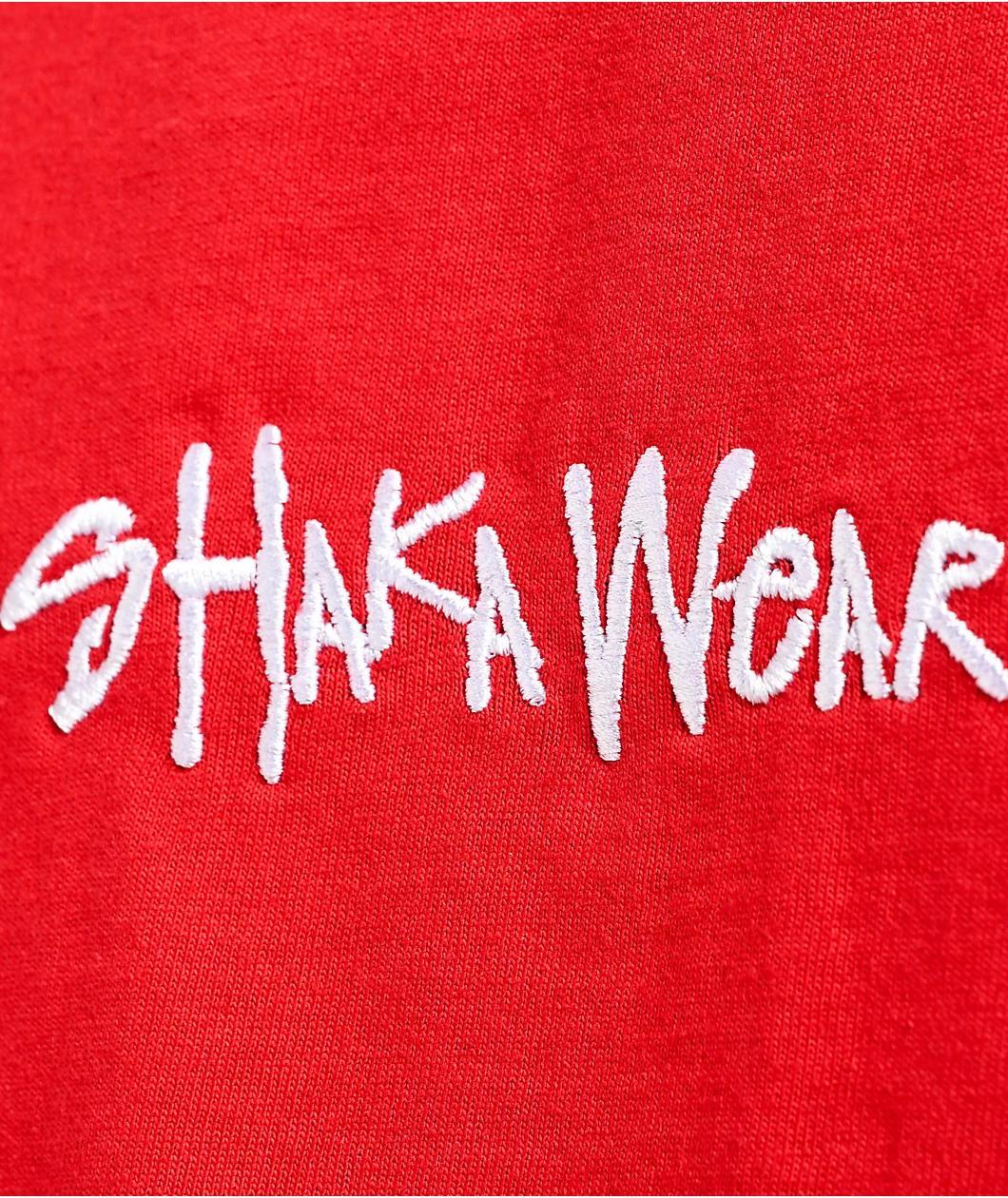 Shaka Wear Embroidered Logo Red Heavyweight T-Shirt Product Image