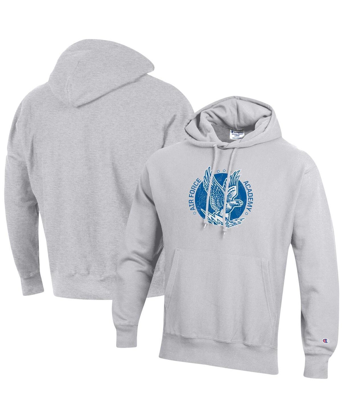 Mens Champion Heathered Gray Air Force Falcons Team Vault Logo Reverse Weave Pullover Hoodie Product Image